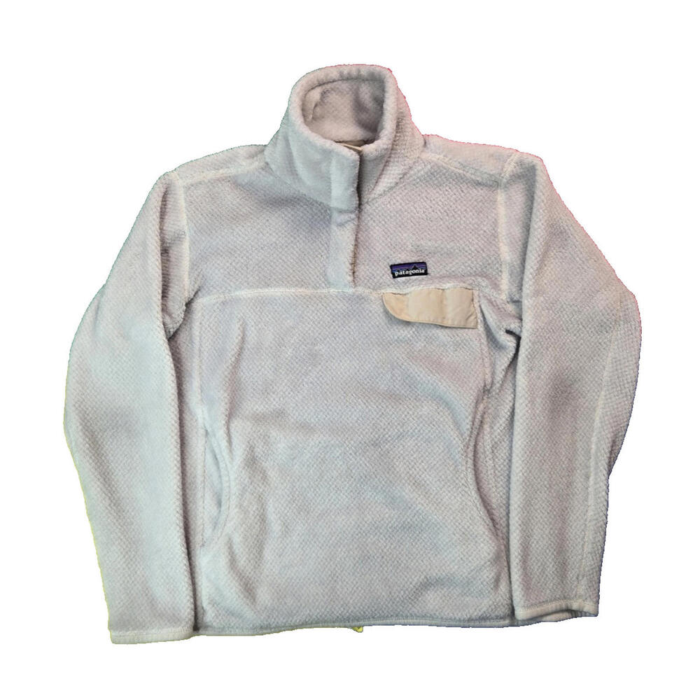 Patagonia Retool White Fleece Snap T Pullover Jacket Womens Size Medium M